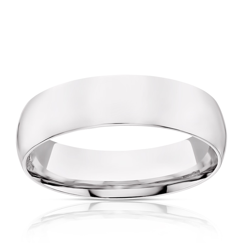 Main Image 1 of 9ct White Gold 6mm Extra Heavy Court Ring