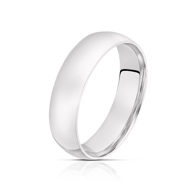 Main Image 2 of 9ct White Gold 6mm Extra Heavy Court Ring