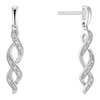 Thumbnail Image 1 of 9ct White Gold Diamond Twist Drop Earrings