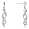 Thumbnail Image 0 of 9ct White Gold Diamond Twist Drop Earrings