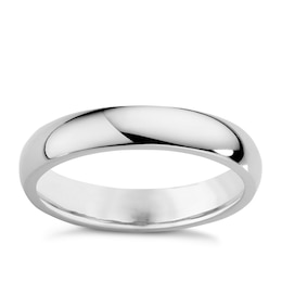 18ct White Gold 3mm Extra Heavy D Shape Ring