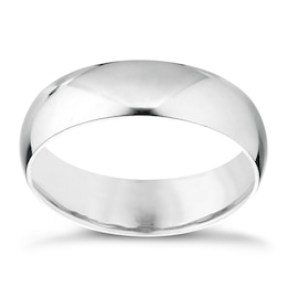 18ct White Gold 4mm Extra Heavy D Shape Ring