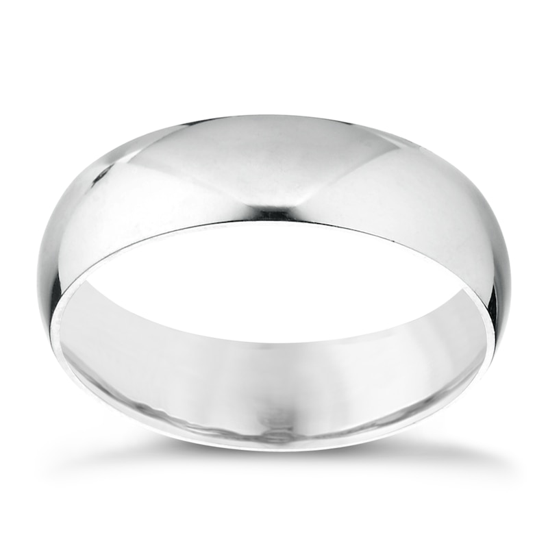 18ct White Gold 4mm Extra Heavy D Shape Ring