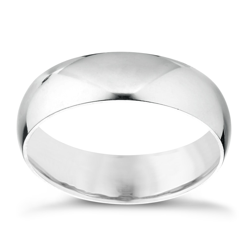 Main Image 1 of 18ct White Gold 4mm Extra Heavy D Shape Ring