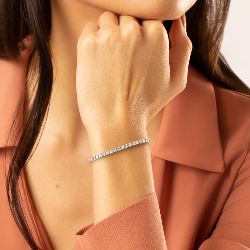 Main Image 2 of Sterling Silver 0.25ct Illusion Set Diamond Tennis Bracelet