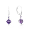 Thumbnail Image 0 of Sterling Silver Amethyst & Diamond Drop Earrings