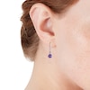 Thumbnail Image 1 of Sterling Silver Amethyst & Diamond Drop Earrings