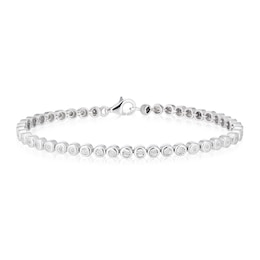Sterling Silver 0.10ct Illusion Set Diamond Round Bracelet