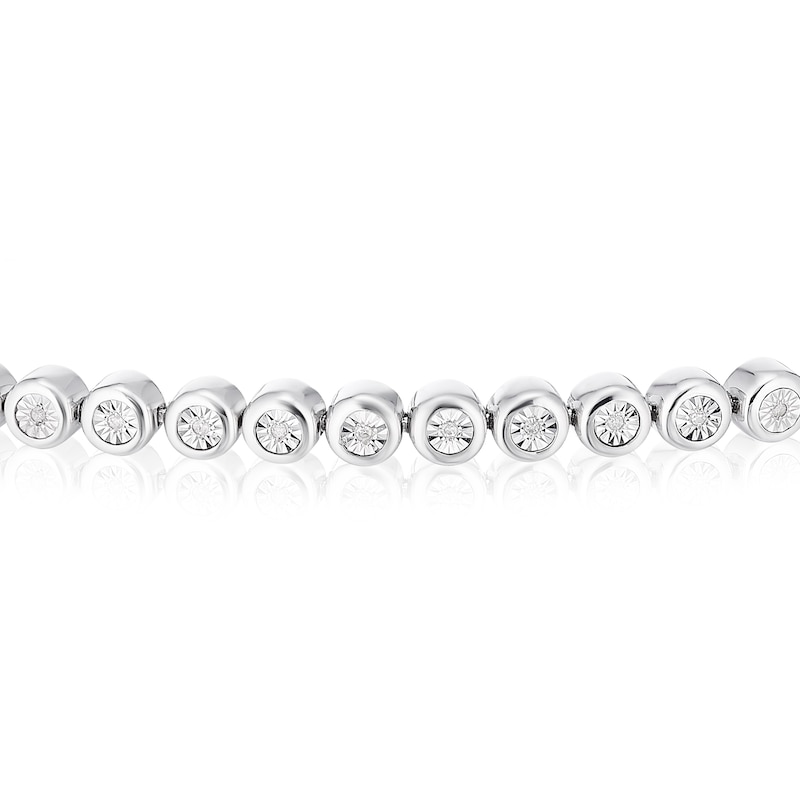 Main Image 2 of Sterling Silver 0.10ct Illusion Set Diamond Round Bracelet
