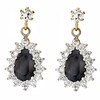 Thumbnail Image 1 of 9ct Yellow Gold Sapphire & Cubic Zirconia Teardrop Earrings