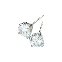 9ct White Gold Cubic Zirconia 6mm Stud Earrings