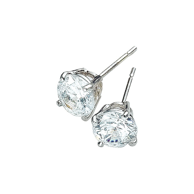 9ct White Gold Cubic Zirconia 6mm Stud Earrings