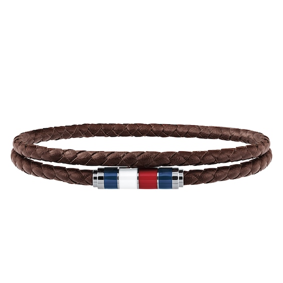 Tommy Hilfiger Men's Brown Leather Bracelet | H.Samuel