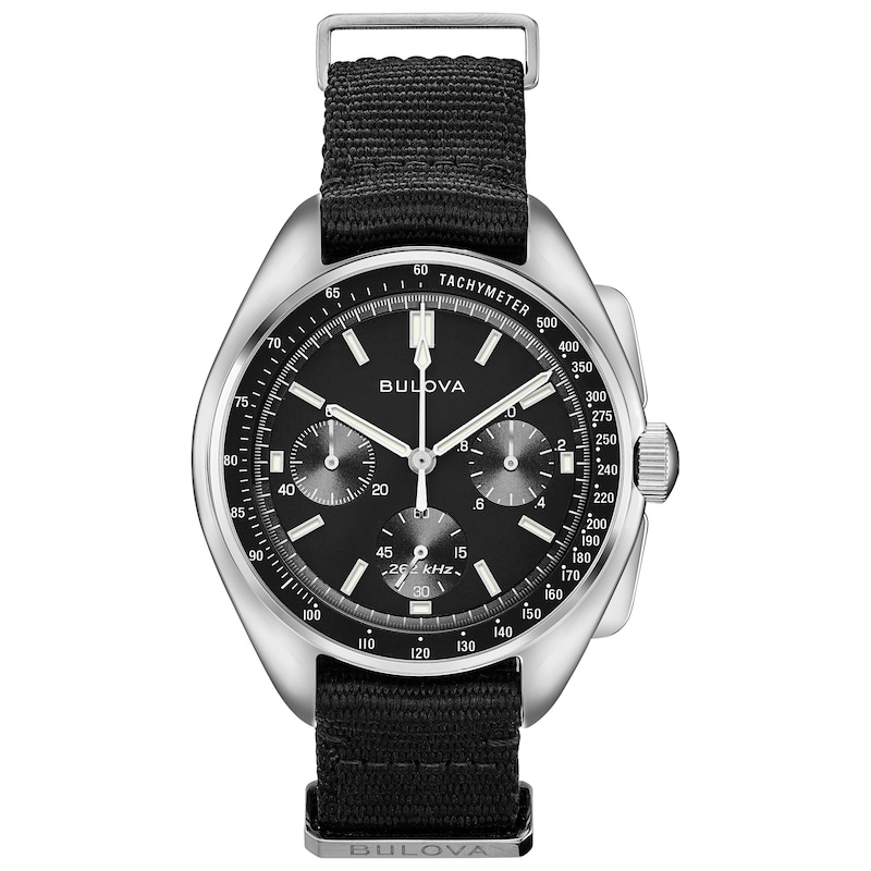 Bulova Lunar Pilot Men's Black Fabric Strap Watch