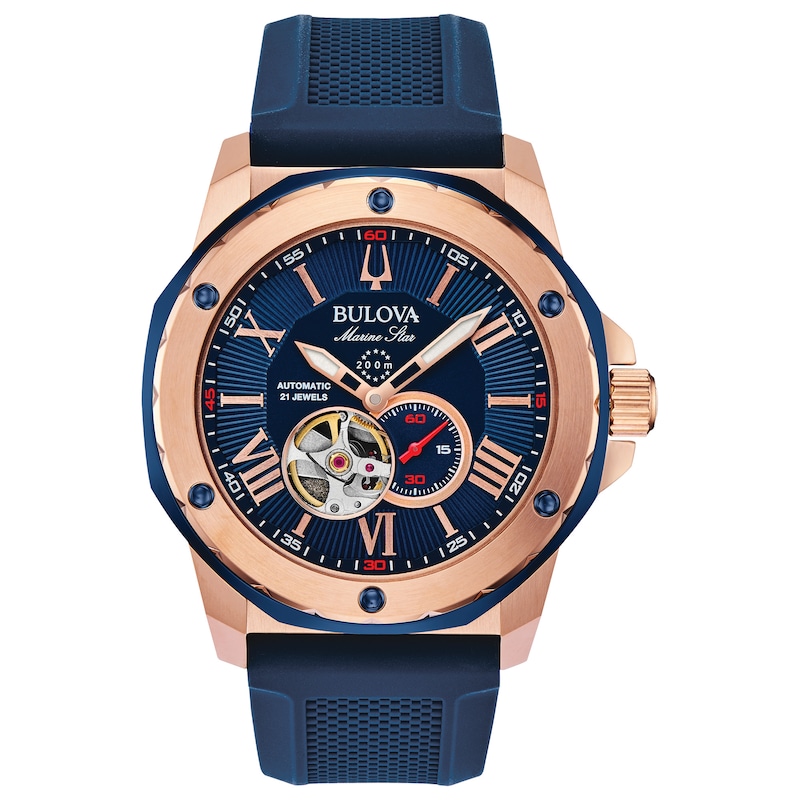 Main Image 1 of Bulova Marine Star Automatic Men's Blue Strap Watch