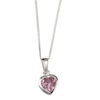 Thumbnail Image 1 of Sterling Silver Pink Cubic Zirconia Heart Necklace
