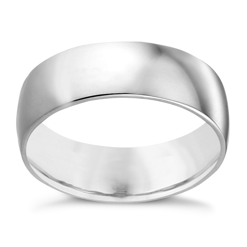 Main Image 1 of 9ct White Gold 7mm Extra Heavy Court Ring