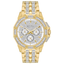 Bulova Crystal Octava Men's Gold Tone Bracelet Watch
