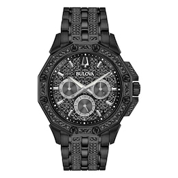 Bulova Crystal Octava Men's Black Ip Bracelet Watch