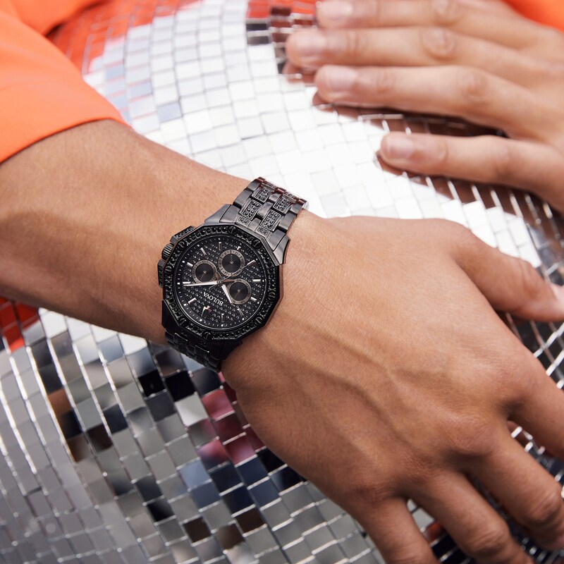 Main Image 5 of Bulova Crystal Octava Men's Black Ip Bracelet Watch