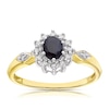 Thumbnail Image 1 of 9ct Yellow Gold Blue Sapphire Diamond Ring