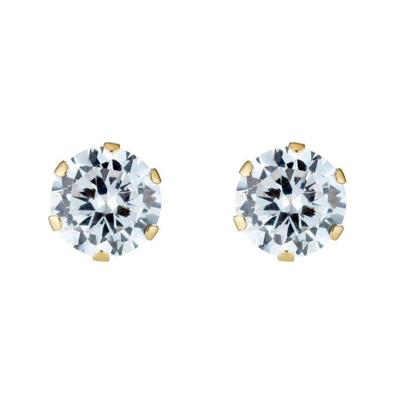 Main Image 1 of 9ct Yellow Gold Cubic Zirconia 5mm Stud Earrings