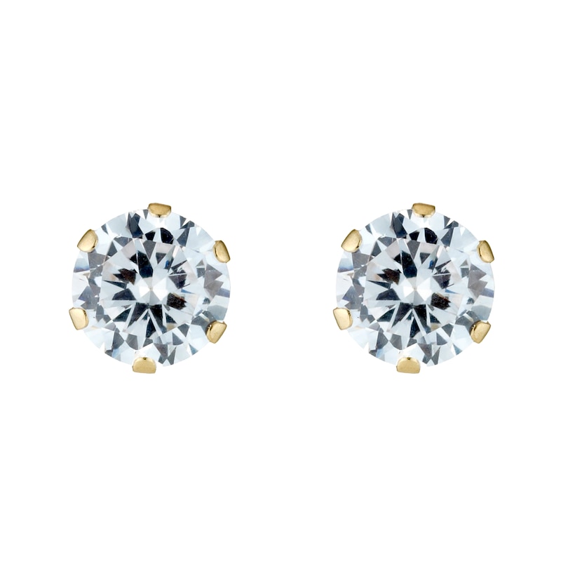 9ct Yellow Gold Cubic Zirconia 5mm Stud Earrings