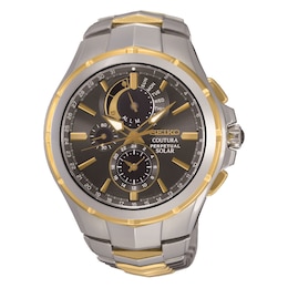Seiko Coutura Men's Black Chronograph Dial Two Tone Stainless Steel Watch