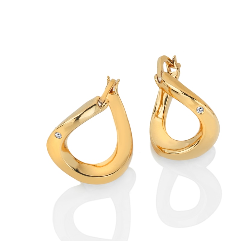 Main Image 2 of Hot Diamonds X Jac Jossa Soul 18ct Gold Plated Twisted Hoop Earrings