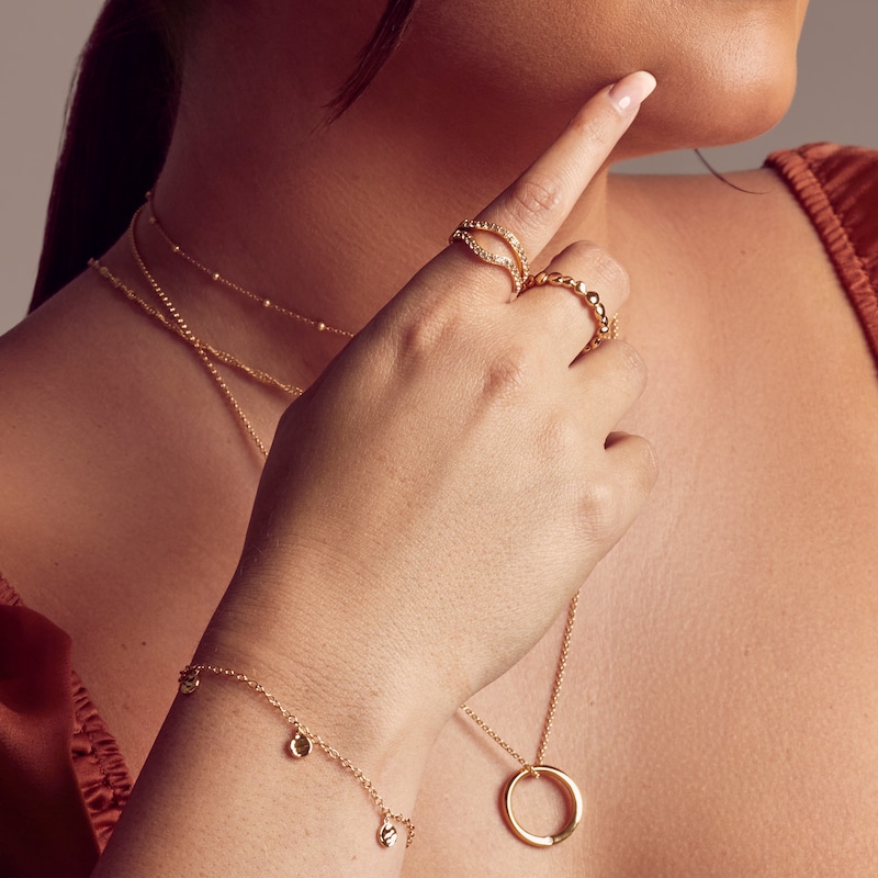 Main Image 3 of Hot Diamonds X Jac Jossa Lunar 18ct Gold Plated Station Bracelet