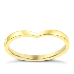 Ladies' 9ct Yellow Gold Shaped Slim Wedding Ring