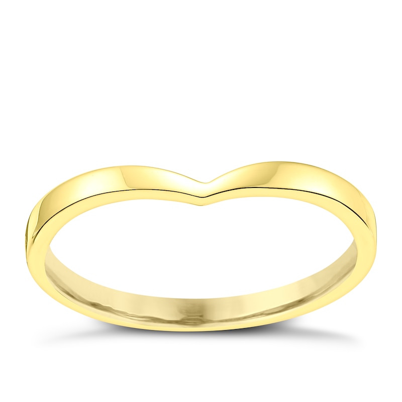 Ladies' 18ct Yellow Gold Shaped Slim Wedding Ring