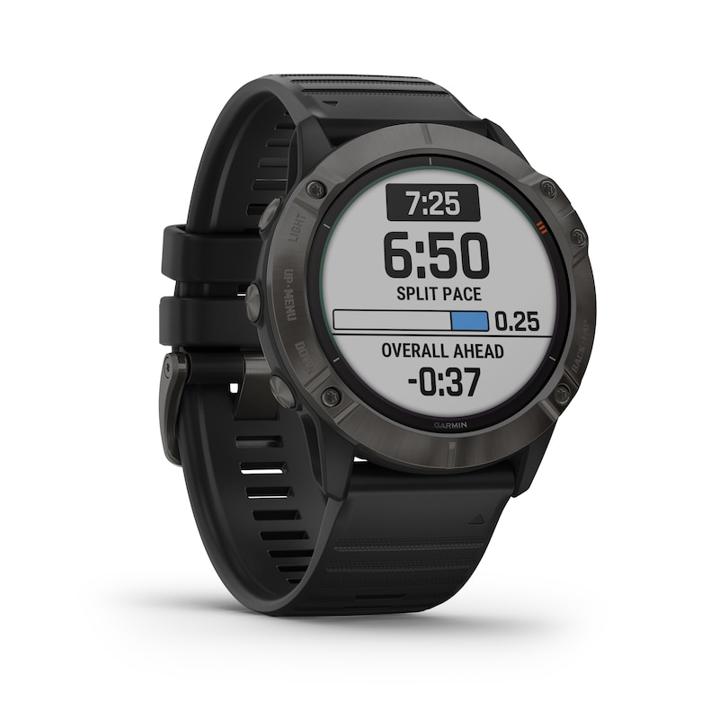 Main Image 2 of Garmin fēnix 6X Pro Solar Black Silicone Strap Smartwatch