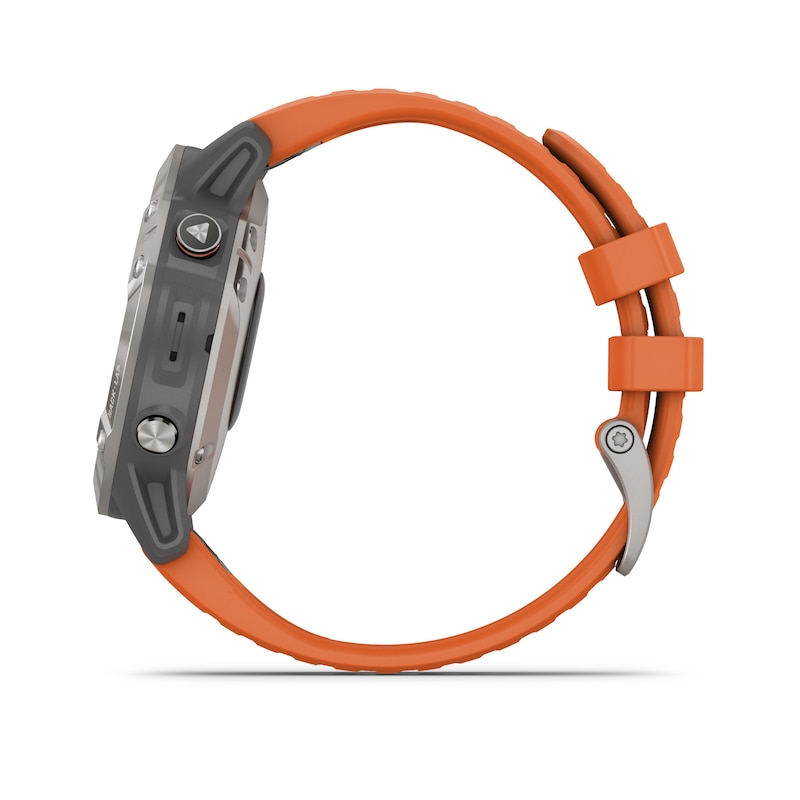 Main Image 3 of Garmin fēnix 6 Sapphire Orange Silicone Strap Smartwatch