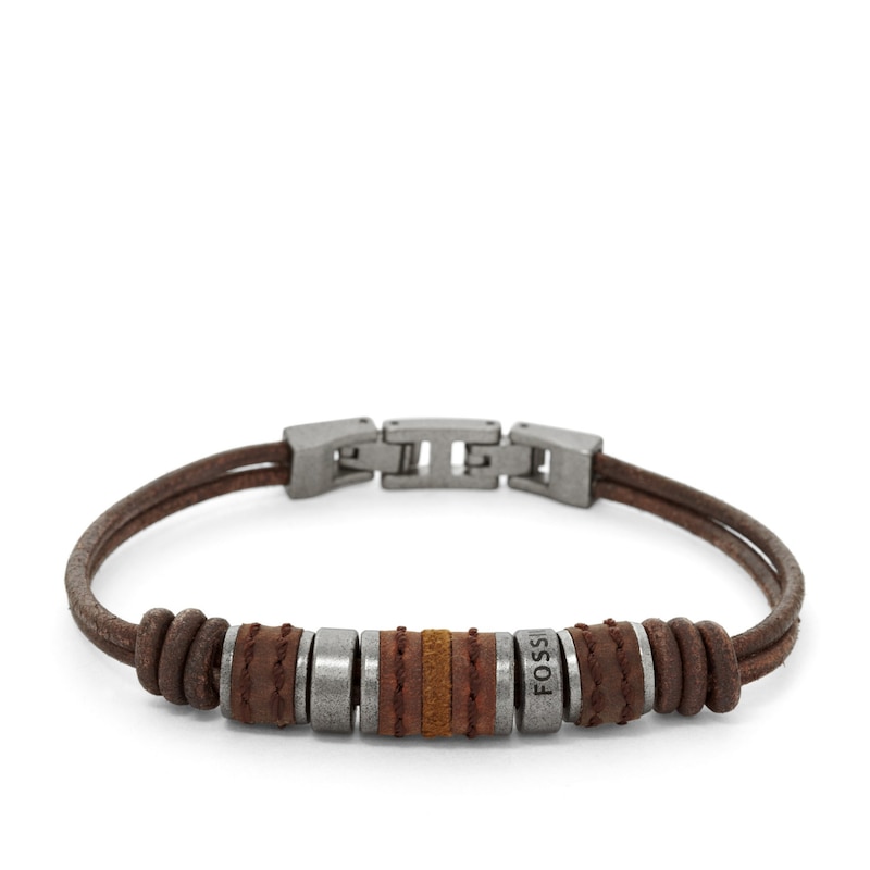 Fossil Men's Rondell Brown Leather Bracelet