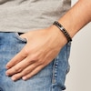 Thumbnail Image 3 of Fossil Men's Black Leather & Agate Bead Bracelet