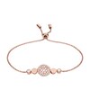 Thumbnail Image 1 of Fossil Ladies' Rose Gold Tone Mother Of Pearl & Crystal Disc Bolo Bracelet