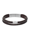 Thumbnail Image 1 of Fossil Men's Multi-Strand Brown Leather Bracelet