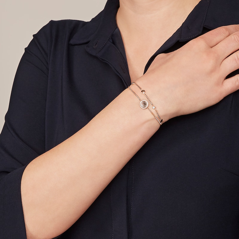 Main Image 3 of Fossil Ladies' Rose Gold Tone Mother Of Pearl Disc Double Layer Bracelet