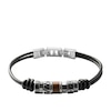 Thumbnail Image 0 of Fossil Men's Black Leather & Steel Rondell Bracelet