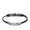 Thumbnail Image 2 of Fossil Men's Black Leather & Steel Rondell Bracelet
