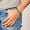 Thumbnail Image 3 of Fossil Men's Black Leather & Steel Rondell Bracelet