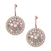 Thumbnail Image 0 of Fossil Ladies' Rose Gold Tone Crystal Disc Drop Earrings