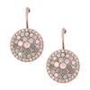 Thumbnail Image 1 of Fossil Ladies' Rose Gold Tone Crystal Disc Drop Earrings