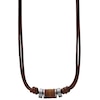 Thumbnail Image 1 of Fossil Men's Brown Leather Rondell Bead Necklace