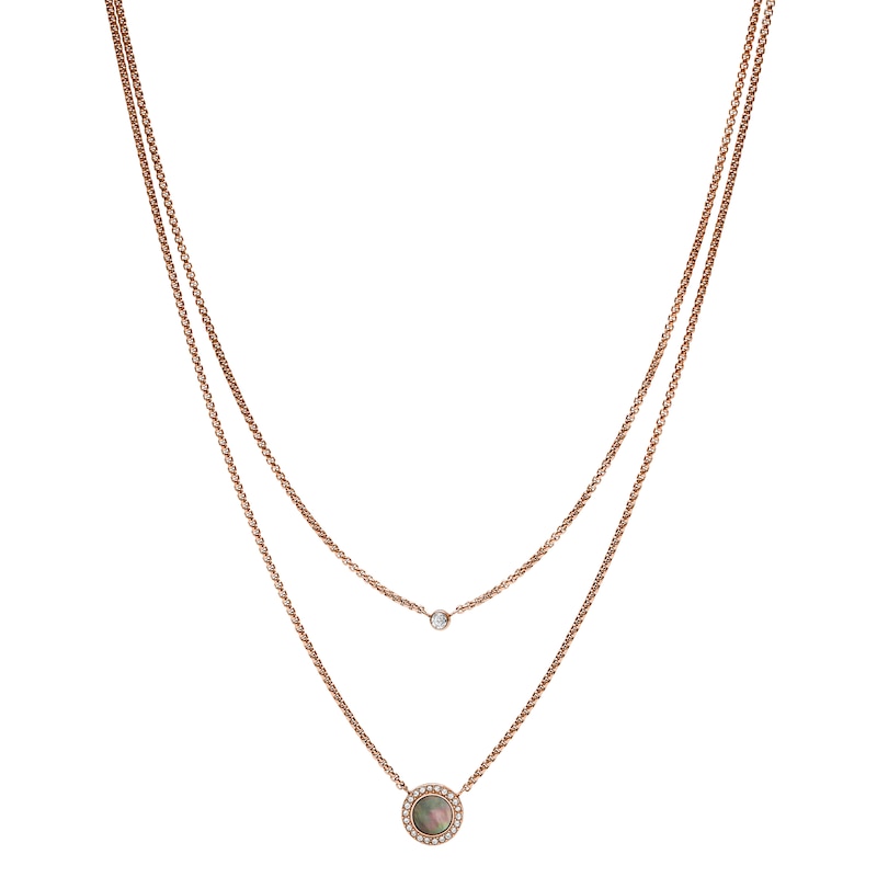 Fossil Rose Gold Tone Two Chain Necklace