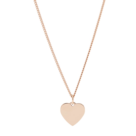 Fossil Ladies Rose Gold Tone Heart Pendant