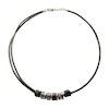 Thumbnail Image 2 of Fossil Men's Black Leather & Steel Rondell Bead Necklace