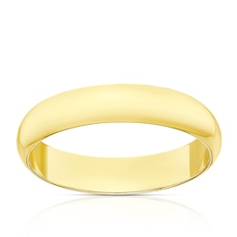 9ct Yellow Gold 4mm Extra Heavy D Shape Ring