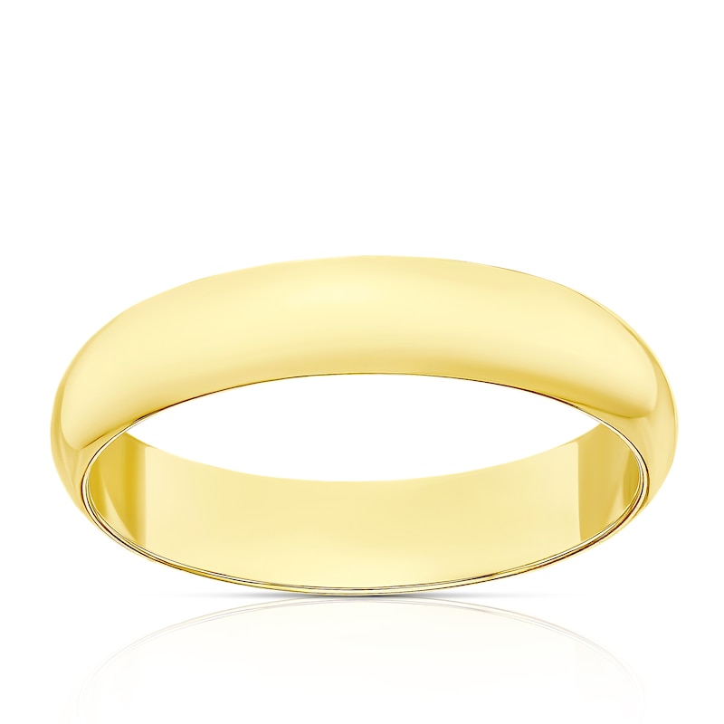 Main Image 1 of 9ct Yellow Gold 4mm Extra Heavy D Shape Ring